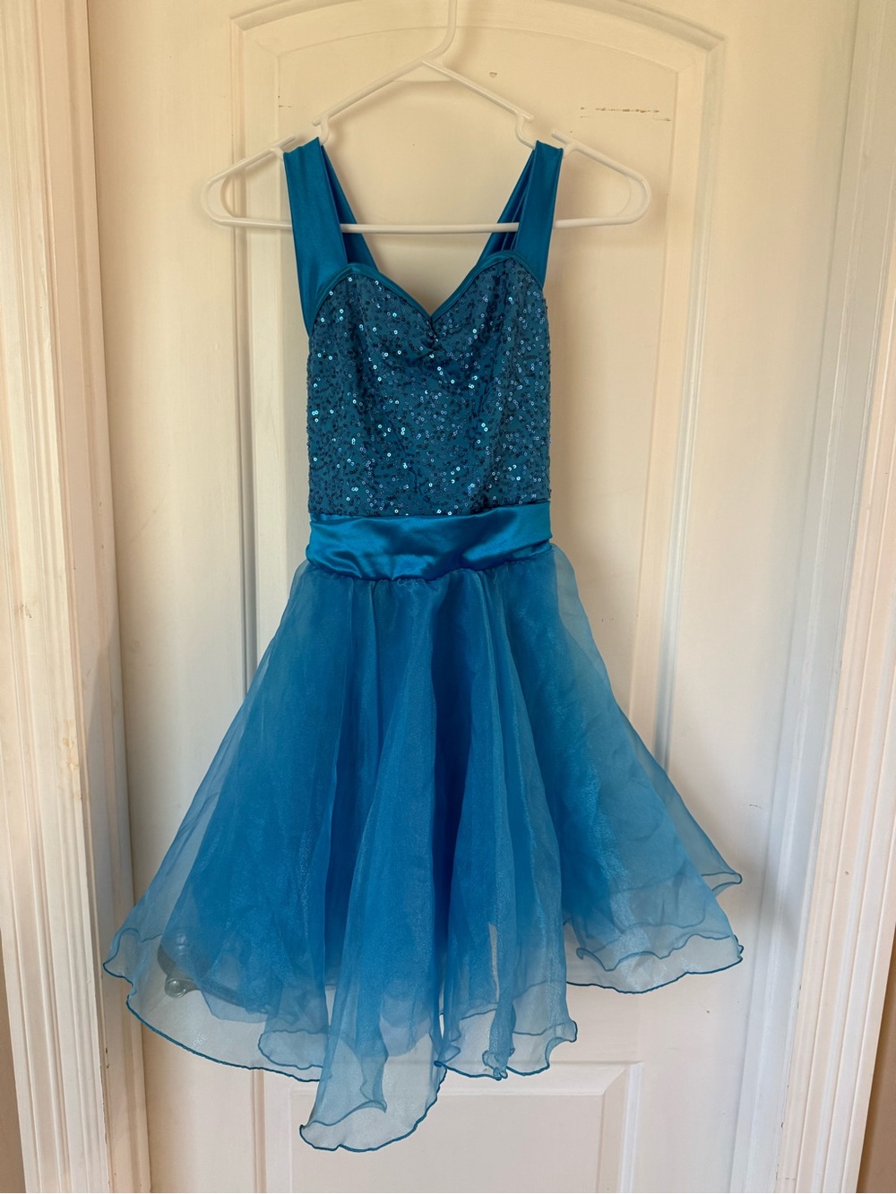 Weissman Teal Dance Costume, tap, musical theatre, blue dress, child large